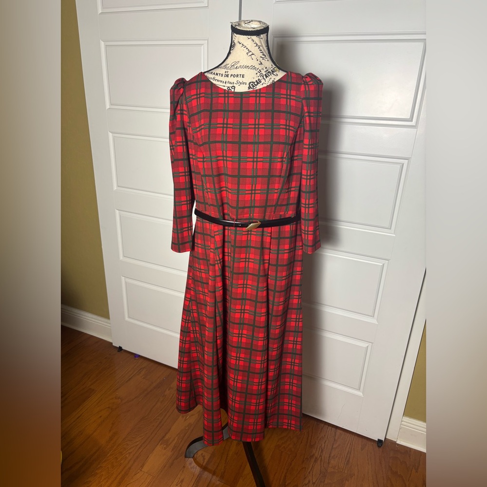 Calvin Klein Red Plaid Dress - Picture 3 of 10